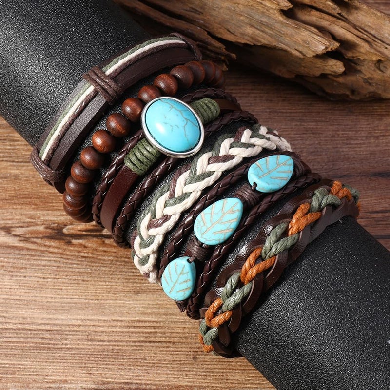 JAVMOO Gothic Bracelet Adjustable Punk Braided Leather Multilayer Grunge Set Bracelets Emo Metal Cuff Wrap Bangles Meaningful Gift - Image 4